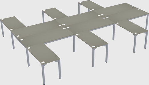 Shared l-shaped desk