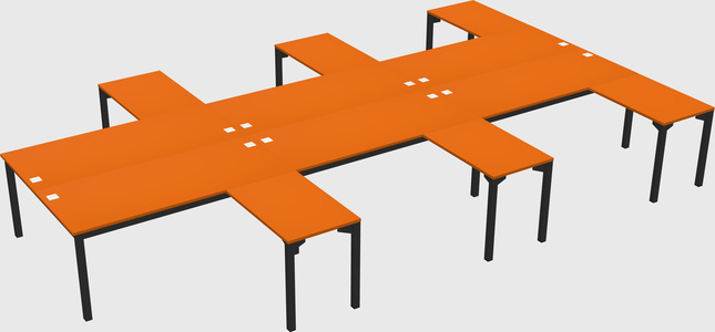 Shared l-shaped desk