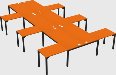 Shared l-shaped desk