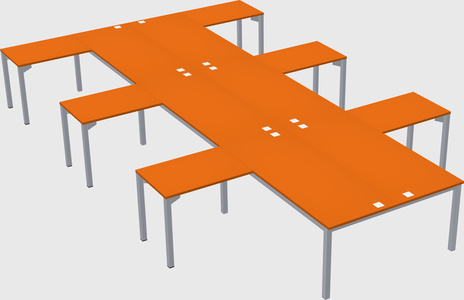 Shared l-shaped desk