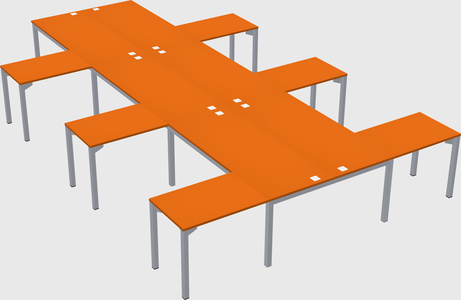 Shared l-shaped desk