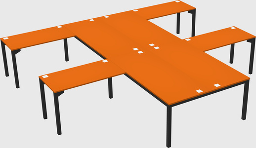 Shared l-shaped desk