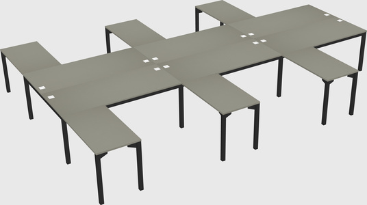 Shared l-shaped desk