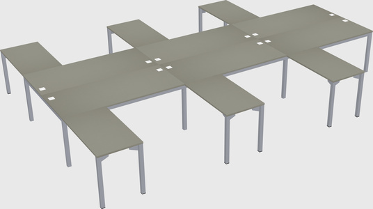 Shared l-shaped desk