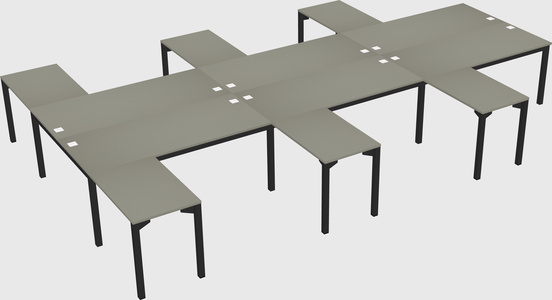 Shared l-shaped desk
