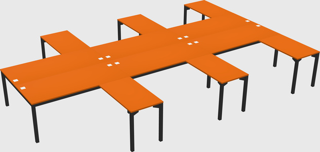 Shared l-shaped desk