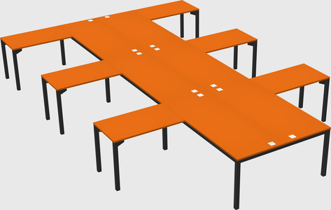 Shared l-shaped desk
