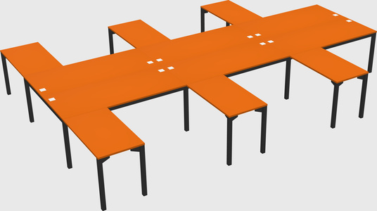 Shared l-shaped desk