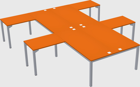 Shared l-shaped desk