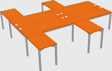 Shared l-shaped desk