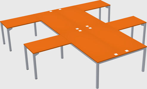 Shared l-shaped desk