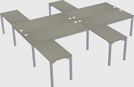 Shared l-shaped desk