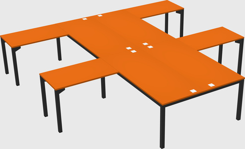 Shared l-shaped desk