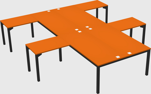 Shared l-shaped desk
