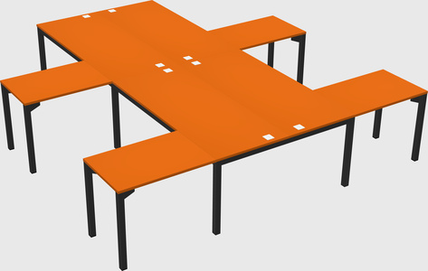 Shared l-shaped desk