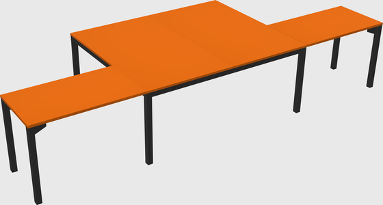 Shared l-shaped desk
