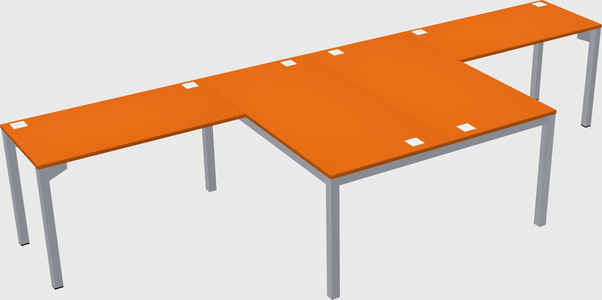 Shared l-shaped desk