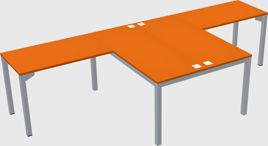 Shared l-shaped desk