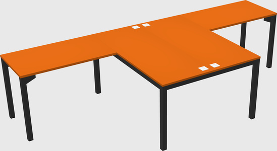 Shared l-shaped desk