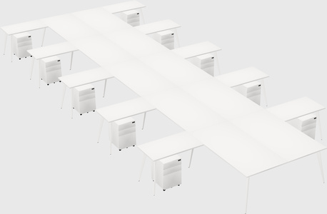 Shared l-shaped office desk system