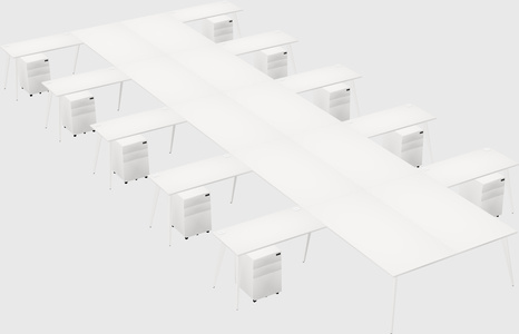 Shared l-shaped office desk system