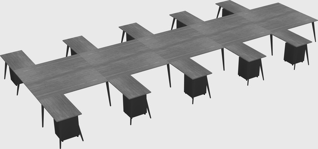 Shared l-shaped office desk system
