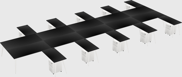 Shared L-shaped Office Desk System