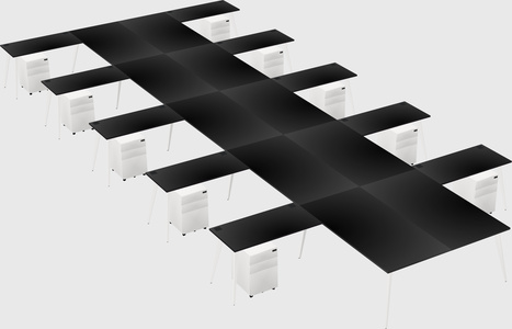 Shared l-shaped office desk system