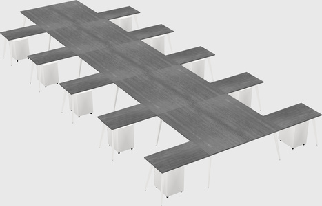 Shared l-shaped office desk system