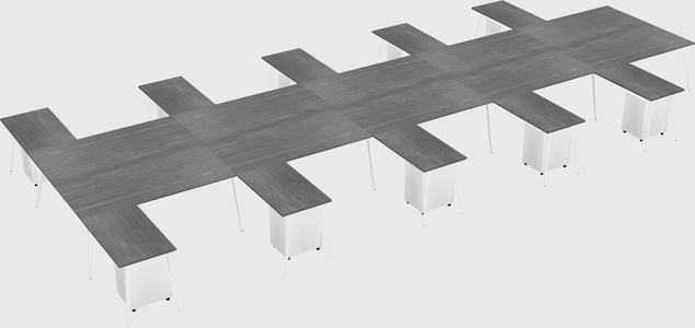 Shared l-shaped office desk system