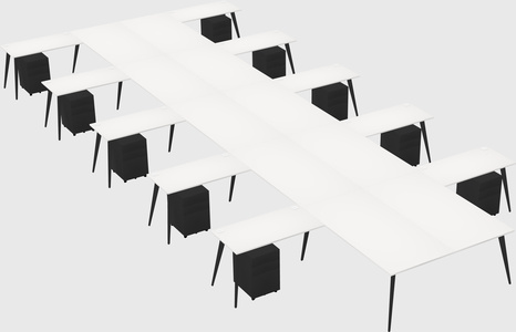 Shared l-shaped office desk system