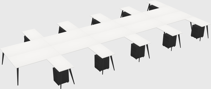 Shared L-shaped Office Desk System