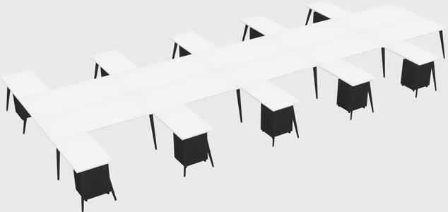 Shared l-shaped office desk system