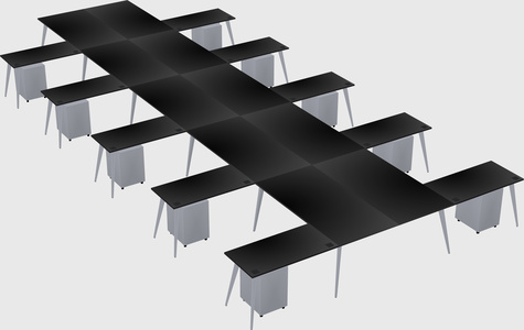 Shared l-shaped office desk system