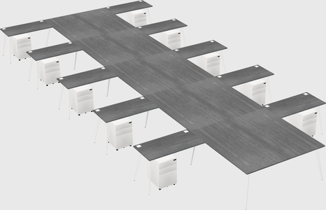 Shared l-shaped office desk system