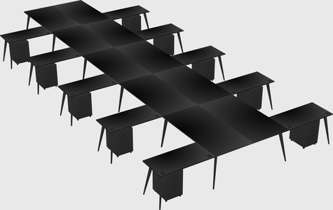 Shared l-shaped office desk system