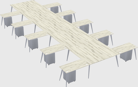 Shared l-shaped office desk system