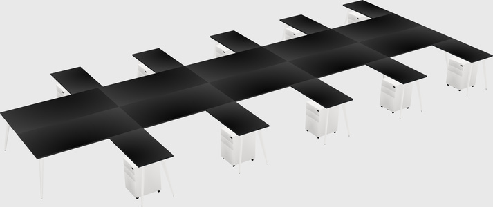 Shared L-shaped Office Desk System