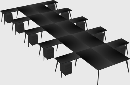 Shared l-shaped office desk system