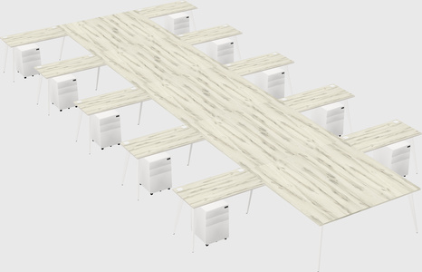 Shared l-shaped office desk system