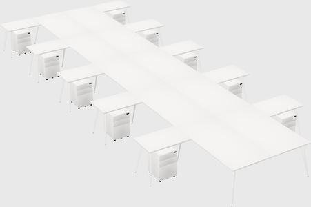 Shared l-shaped office desk system