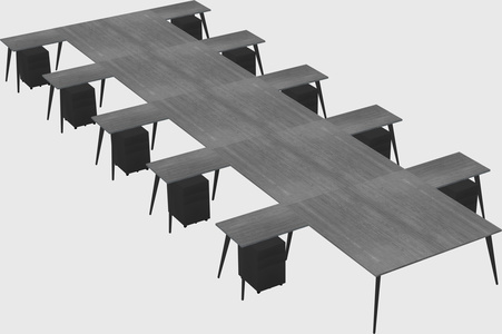 Shared l-shaped office desk system