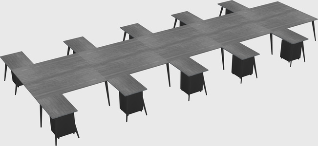 Shared l-shaped office desk system