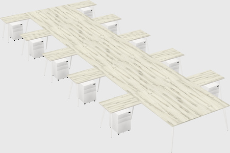 Shared l-shaped office desk system