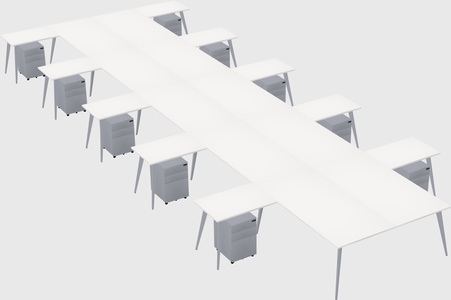 Shared l-shaped office desk system