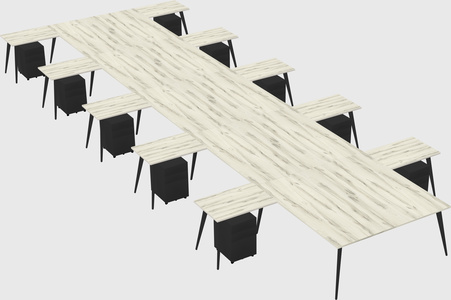 Shared l-shaped office desk system