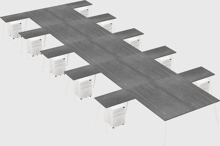 Shared l-shaped office desk system