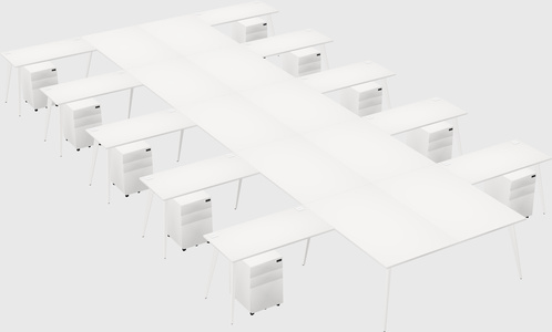 Shared l-shaped office desk system