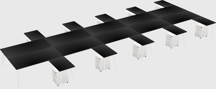 Shared L-shaped Office Desk System