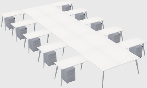 Shared l-shaped office desk system
